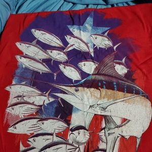 Red fishing shirt